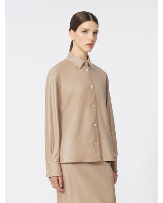 Max Mara Natural Nappa Leather Jacket