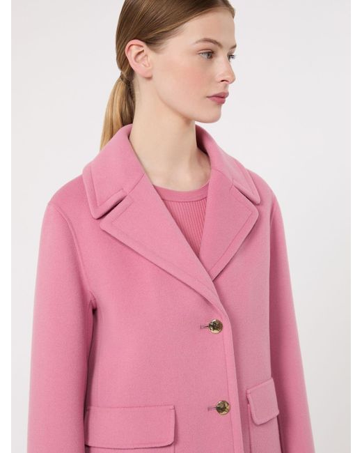 Max Mara Pink Drap Wool Single-Breasted Jacket