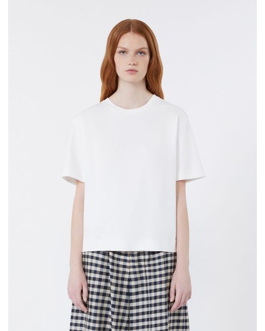 Max Mara Women's White Cotton Jersey Boxy T-Shirt