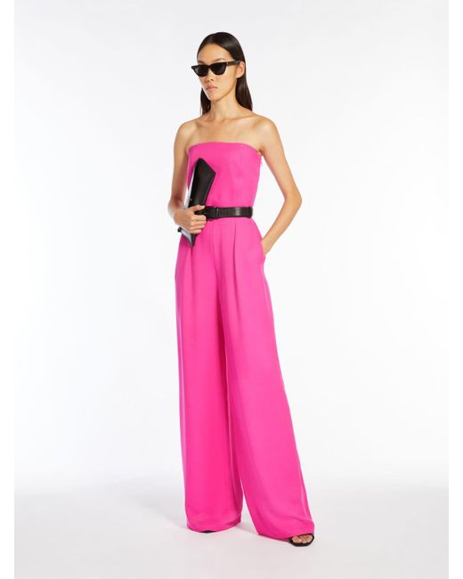 Max Mara Pink Cady Bustier Jumpsuit