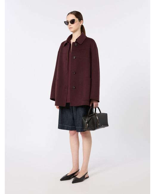 Max Mara Red Wool Drap Short Coat