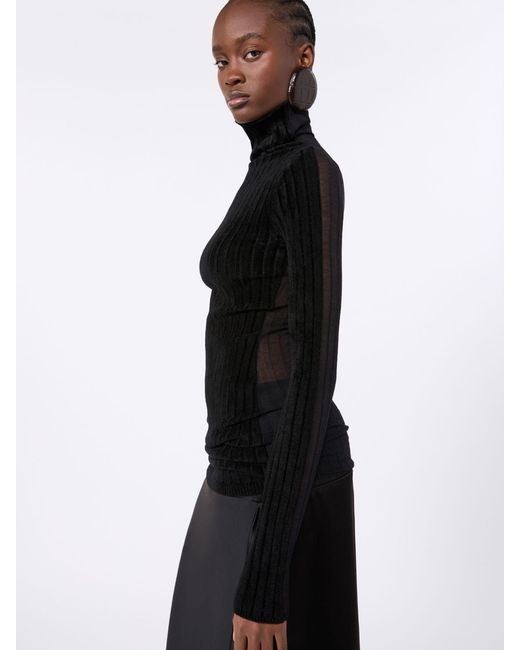 Max Mara Black Stretch Wool Sweater