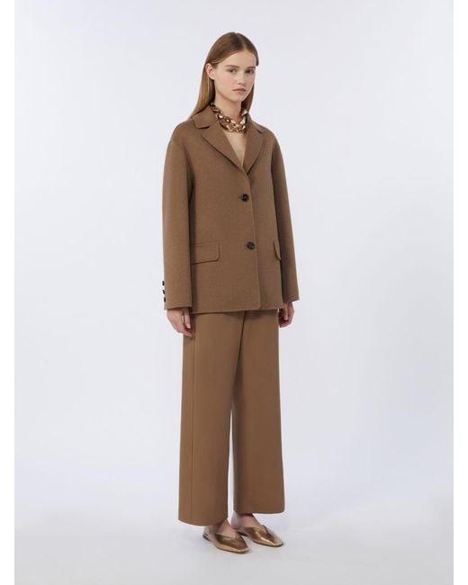 Max Mara Brown Single-Breasted Double-Faced Wool Jacket