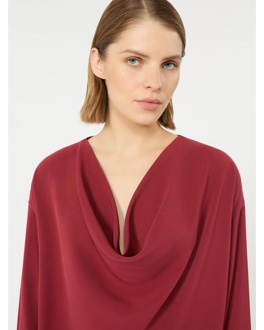 Max Mara Red Lightweight Technical Cady Blouse