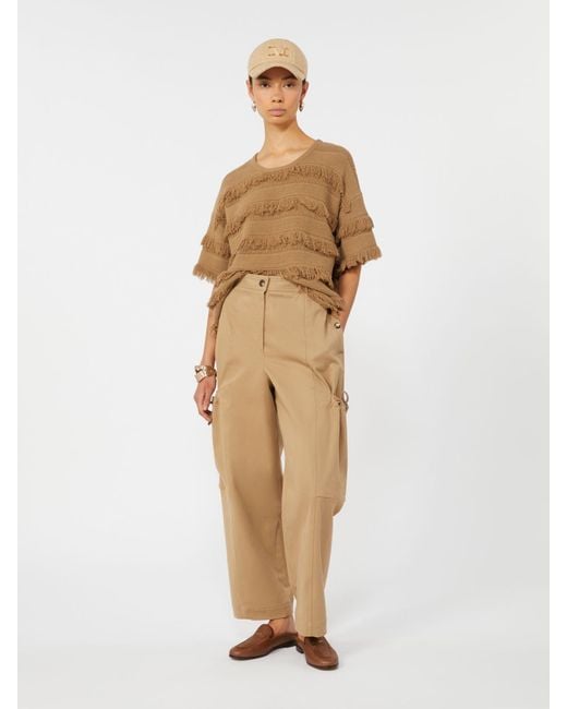 Max Mara Natural Oversized Patterned Viscose Sweater