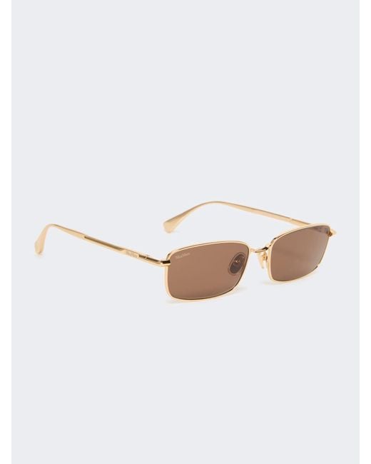 Max Mara White Rectangular Sunglasses