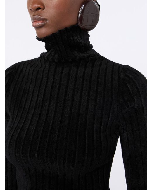 Max Mara Black Stretch Wool Sweater