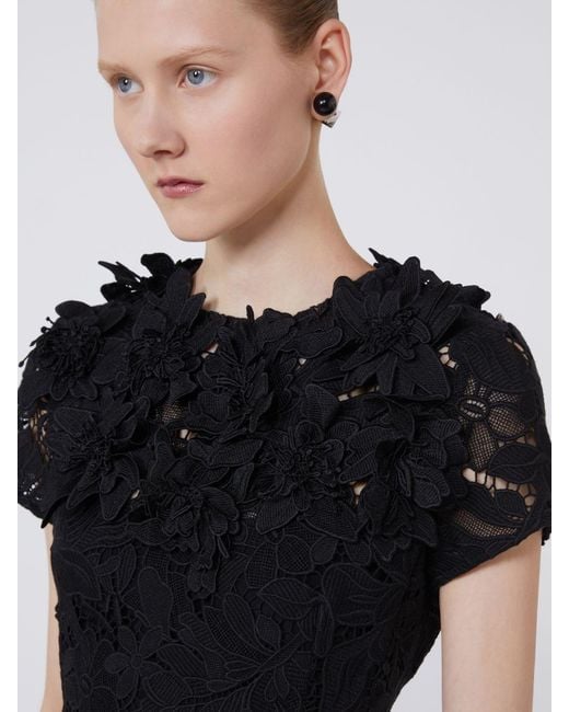 Max Mara Black Macramé Dress
