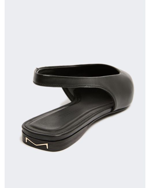 Max Mara White Nappa Leather Flat Slingbacks