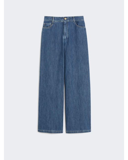Vaqueros De Pernera Ancha De Denim Max Mara de color Blue