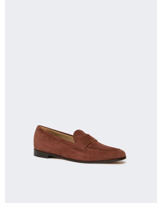 Max Mara Brown Suede Moccasins