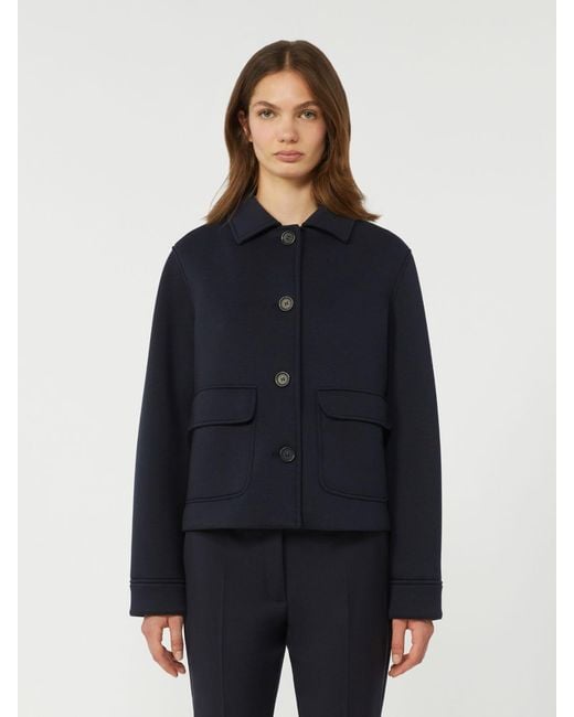 Max Mara Blue Technical Jersey Jacket