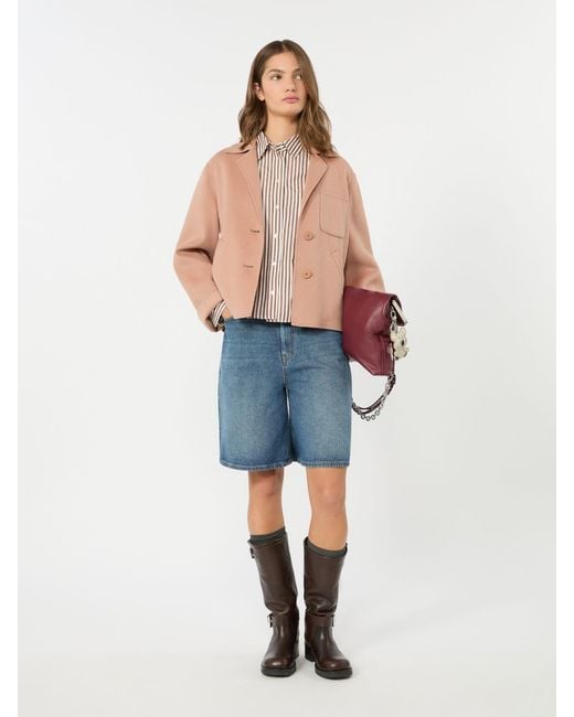 Max Mara Pink Double Wool Cropped Jacket