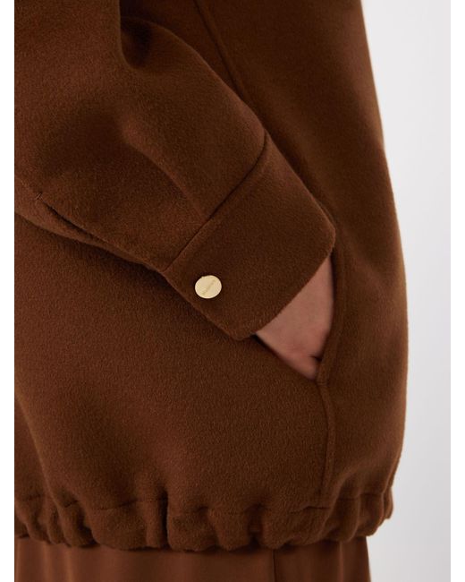 Max Mara Brown Oversize-Mantel Aus Wolle, Kaschmir Und Seide