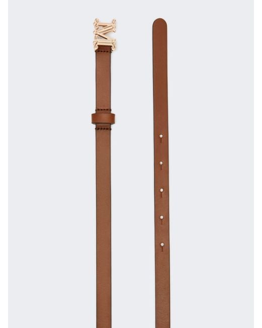 Max Mara White Leather Monogram Belt