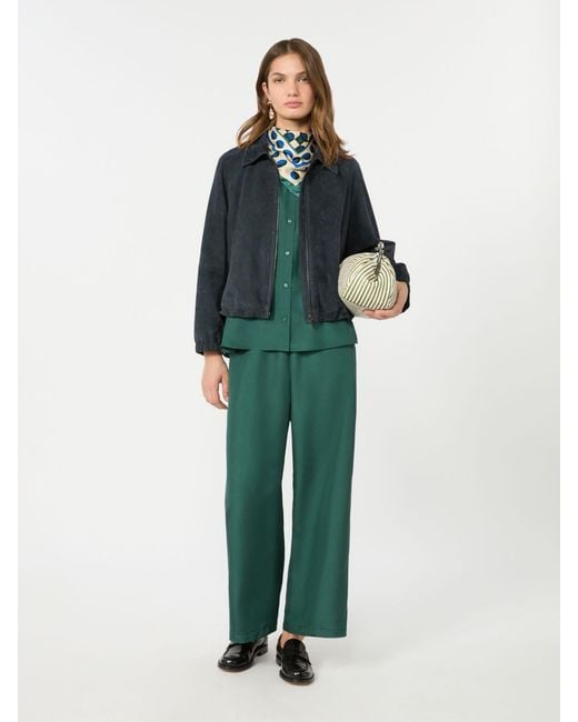Max Mara Blue Suede Jacket