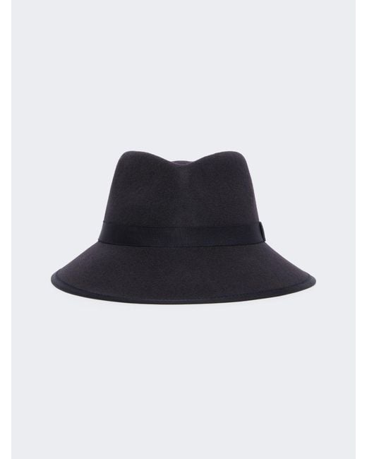 Max Mara Blue Wool Felt Hat