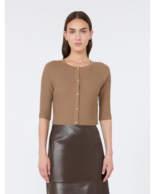 Cardigan Crop di Max Mara in White