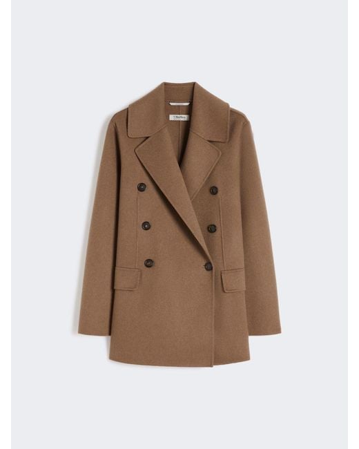 Max Mara Brown Double-Breasted Double-Faced Wool Jacket