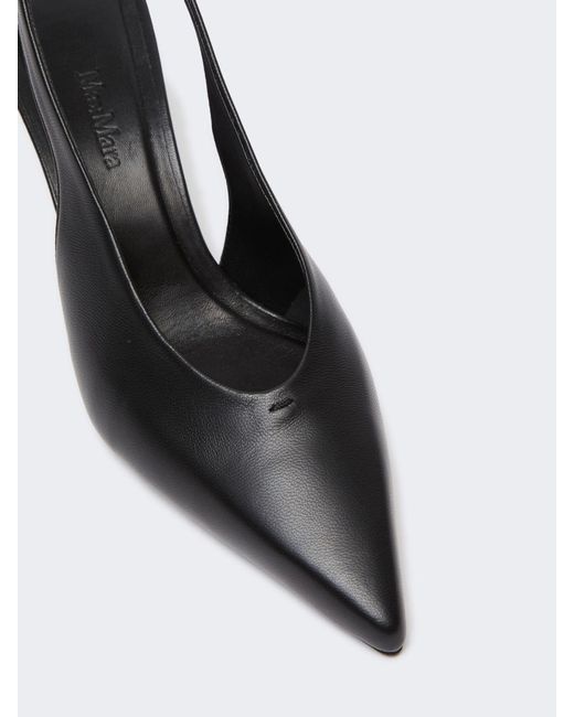 Max Mara White Slingbacks Aus Nappaleder