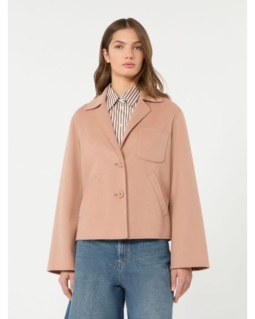 Max Mara Pink Double Wool Cropped Jacket