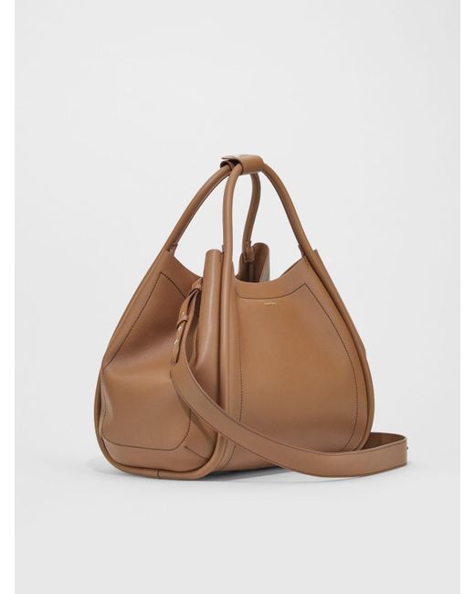 Max Mara Medium Leather Marine Bag in Natural | Lyst