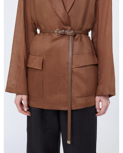 Max Mara Brown Ramie Canvas Jacket