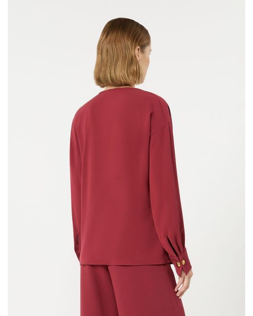 Max Mara Red Lightweight Technical Cady Blouse