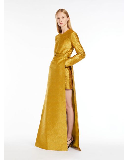 Max Mara Long Jacquard Dress in Metallic | Lyst
