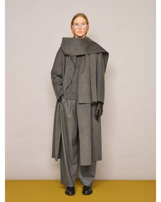 Max Mara Gray Long Double Wool Coat