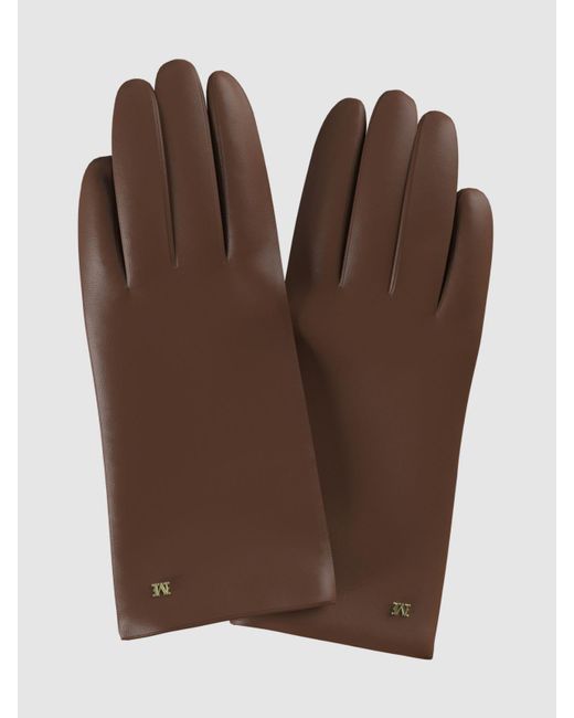 Max Mara Brown Nappa Leather Gloves