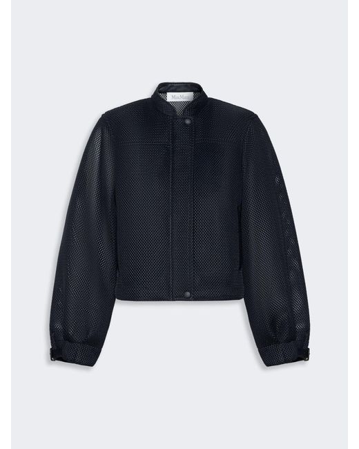 Max Mara Blue Technical Mesh Boxy Jacket