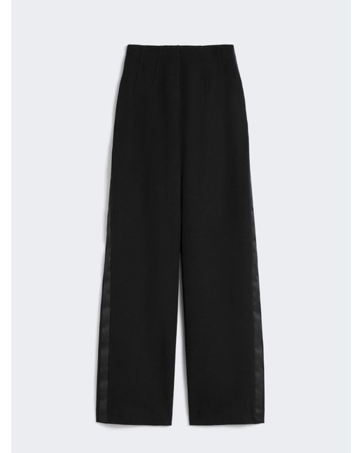 Max Mara Women's Black Gabardine Wool Pants