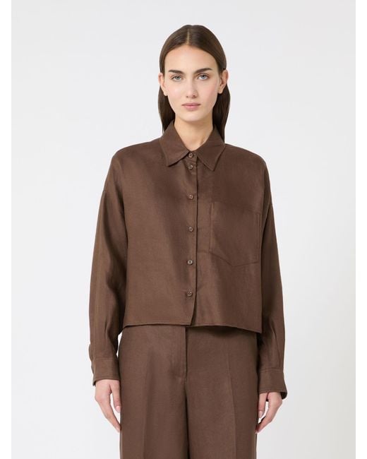 Max Mara Brown Linen Canvas Jacket