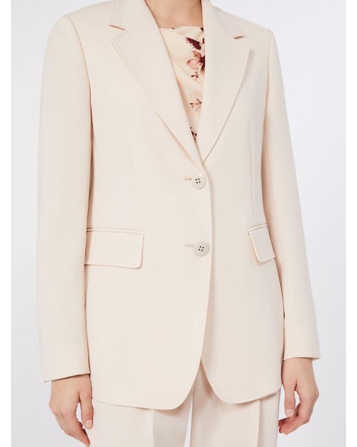 Max Mara White Single-Breasted Cady Blazer