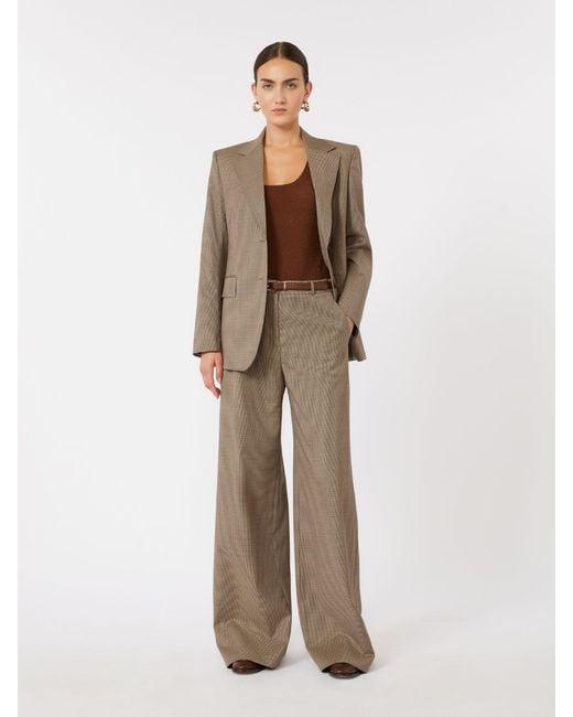 Max Mara Natural Patterned Wool Twill Blazer