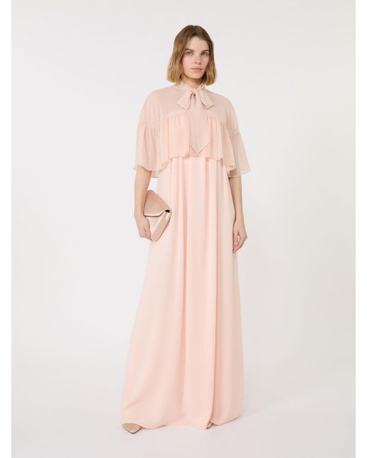 Max Mara Pink Silk Georgette Cape