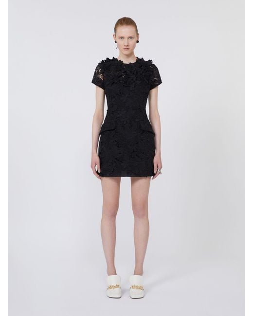 Max Mara Black Macramé Dress