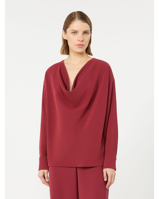 Max Mara Red Lightweight Technical Cady Blouse