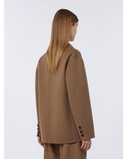 Max Mara Brown Single-Breasted Double-Faced Wool Jacket