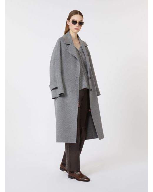 Max Mara Gray Single-Breasted Wool Coat