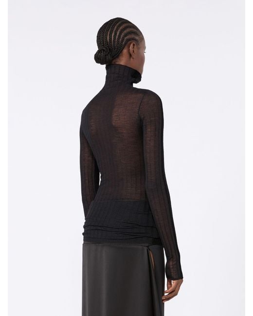 Max Mara Black Stretch Wool Sweater