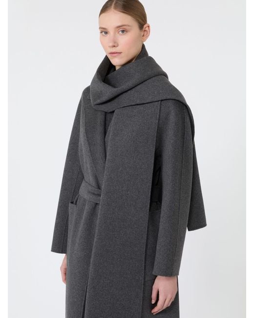 Max Mara Gray Long Double Wool Coat