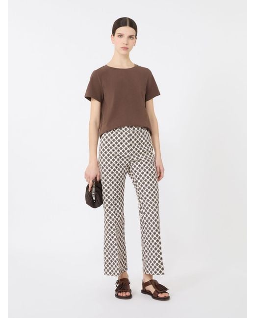 Max Mara Brown Stretch Jersey Basic T-Shirt