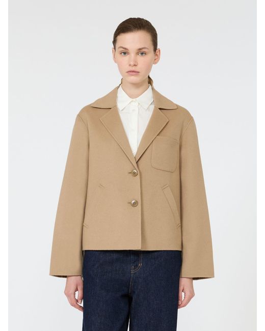 Max Mara Natural Double Wool Cropped Jacket