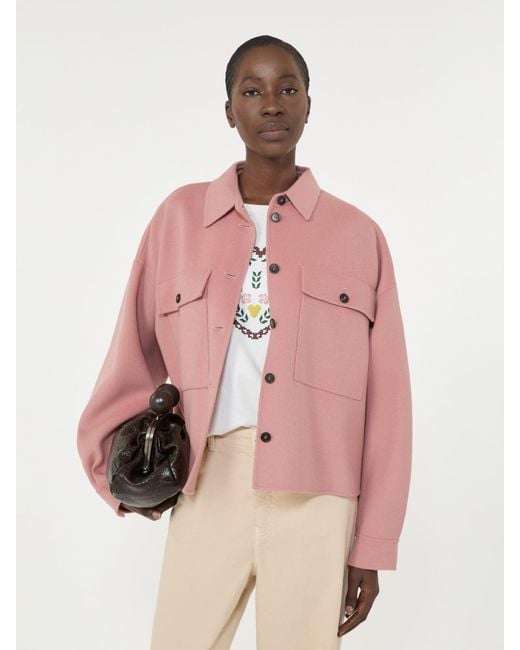 Max Mara Pink Double-Faced Wool-Blend Jacket