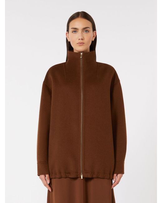 Max Mara Brown Oversize-Mantel Aus Wolle, Kaschmir Und Seide
