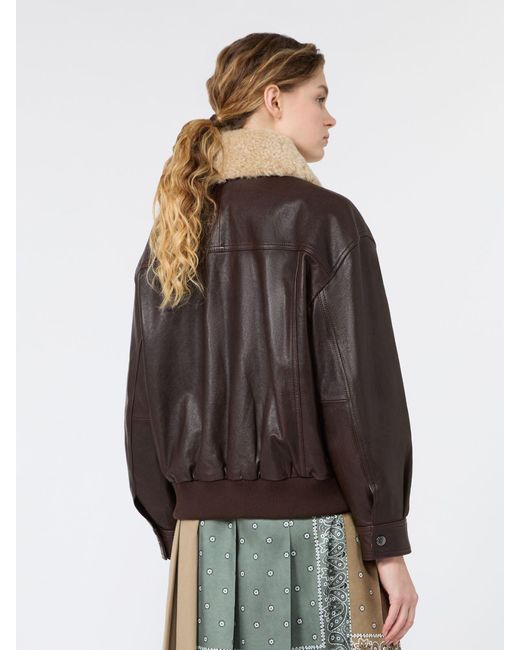 Max Mara Brown Aviator Jacket