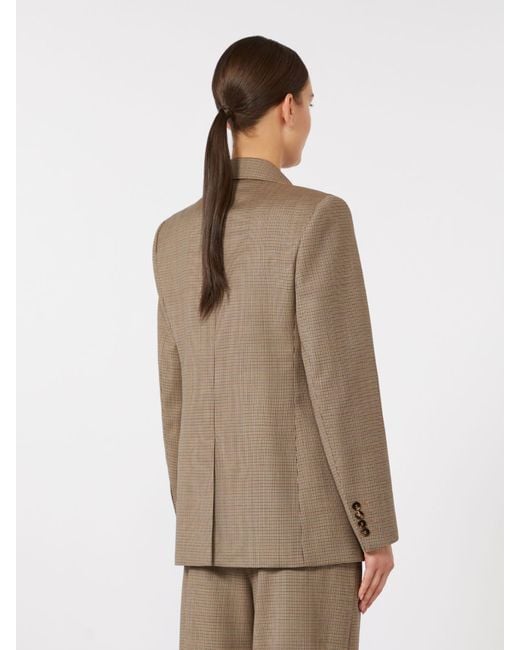 Max Mara Natural Patterned Wool Twill Blazer