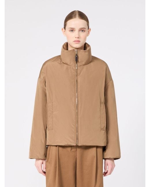 Max Mara Natural Reversible Camel Drap Puffer Jacket
